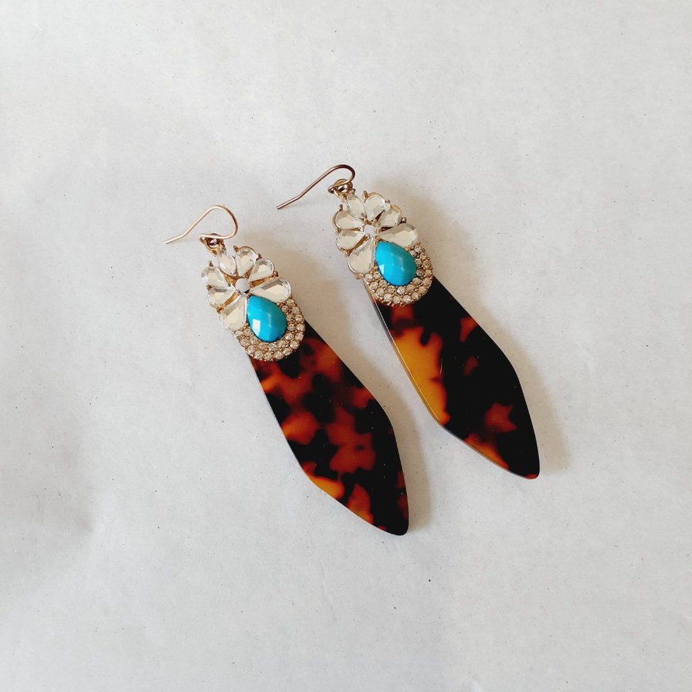 Mixed Media turquoise Drop Earrings